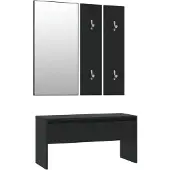 vidaXL Garderobe set bewerkt hout zwart