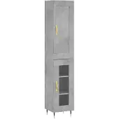 vidaXL Hoge kast 34,5x34x180 cm bewerkt hout betongrijs