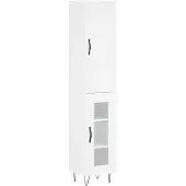 vidaXL Hoge kast, wit, 34,5 x 34 x 180 cm, houtvezel