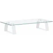 vidaXL Monitorstandaard 40x20x8 cm gehard glas en metaal wit