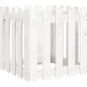 vidaXL Plantenbak met hekontwerp 50x50x50 cm massief grenenhout wit