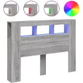 vidaXL Hoofdeinde met LED 140x18,5x103,5 cm bewerkt hout grijs sonoma