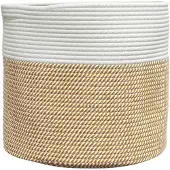 vidaXL Opbergmand Ø 40x35 cm katoen bruin en wit