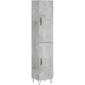 vidaXL Hoge kast 34,5x34x180 cm bewerkt hout betongrijs