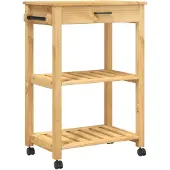 DKD Home Decor Keukenwagen MONZA, 60x40x90 cm, massief grenenhout