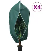 vidaXL Plantenhoezen met ritssluiting 4 st 70 g/m² 1x1,55 m