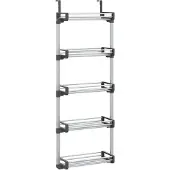 vidaXL Deurorganizer met 5 schappen 52x20x135 cm aluminium