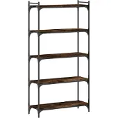 vidaXL Boekenkast 5-laags 80x30x154 cm bewerkt hout gerookt eikenkleur