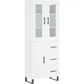 vidaXL Hoge kast 69,5x34x180 cm bewerkt hout wit