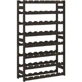 vidaXL Wijnrek voor 56 flessen massief grenenhout zwart