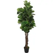 vidaXL Kunstplant vijgenboom 134 bladeren 120 cm groen