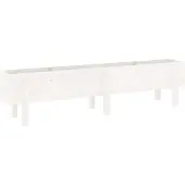 vidaXL Verhoogde plantenbak, wit, 160x30x38 cm, massief hout, grenen