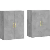 vidaXL Hangkasten 2 st 69,5x34x90 cm betongrijs