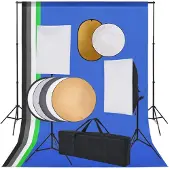 vidaXL Fotostudioset met softboxlampen, achtergrond en reflector