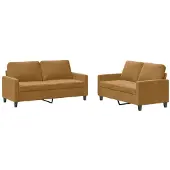 vidaXL 2-delige Loungeset met kussens fluweel bruin