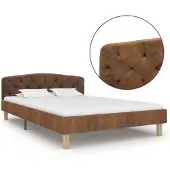 vidaXL Bedframe kunstsuède bruin 120x200 cm