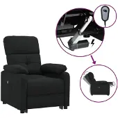 vidaXL Fauteuil verstelbaar elektrisch stof zwart