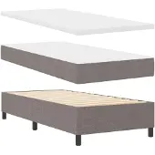 vidaXL Boxspring bed met LED-stripverlichting Taupe 90 x 190 cm Stof