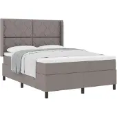 vidaXL Boxspring bed met kussen met hoofdeinde Taupe 200 x 140 cm Stof
