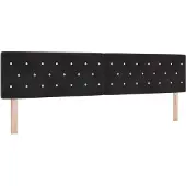 vidaXL LED Hoofdbord met LED-stripverlichting Zwart 200 cm Fluweel