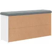 vidaXL Schoenenbank Wit 102x32x50 cm Bewerkt Hout