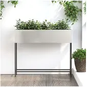 vidaXL Verhoogde plantenbak voor de tuin, zilver, 100 x 26 x 82 cm, roestvrij staal
