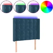 vidaXL Hoofdbord LED 93x16x118/128 cm fluweel donkerblauw