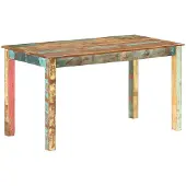 vidaXL Eettafel 140x70x76 cm massief gerecycled hout
