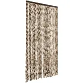 vidaXL Vliegengordijn 118x220 cm chenille beige en bruin