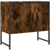 vidaXL Badkamerkast 60x33x60 cm bewerkt hout gerookt eikenkleurig