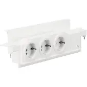 Hager Schuko-stopcontact Volta VZ00HW, 3-voudig, draaibaar, voor inbouw