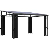 vidaXL Paviljoen met gordijnen, 405x294x244 cm, antraciet