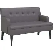 vidaXL Bankje met rugleuning 112x65,5x75 cm kunstleer grijs