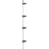 vidaXL Doucherekje 4-laags telescopisch hoekmodel aluminium zilver