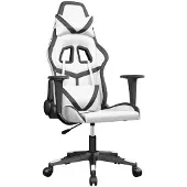 vidaXL Gamestoel kunstleer wit en zwart
