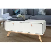 DOMUS Cassie|Lowboard met 2 lades in spaanplaat wit