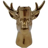 House Vitamin Candle holder reindeer ceramic gold 11x6x11cm