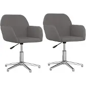 vidaXL Eetkamerstoelen draaibaar 2 st stof lichtgrijs