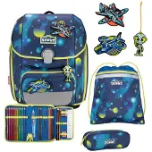 Scout Genius LED schooltas set 4st. blauw