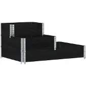 vidaXL Verhoogde plantenbak 3-laags 120x80 cm massief grenenhout zwart