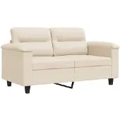 vidaXL Tweezitsbank 120 cm microvezelstof beige