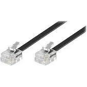 Intos telefoon kabel RJ-11 (M) naar RJ-11 (M) 3 m plat zwart