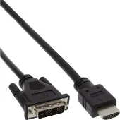InLine HDMI-DVI-adapterkabel, HDMI male naar DVI 18+1 male, 1,5m