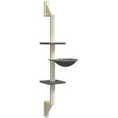vidaXL Kattenmeubel wandgemonteerd met krabpaal 142,5 cm donkergrijs