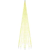 vidaXL Vlaggenmast kerstboom 310 LED's warmwit 300 cm