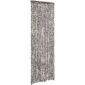 vidaXL Vliegenhor met bruine en witte chenille, 56x200 cm
