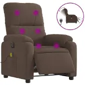 vidaXL Massagestoel elektrisch verstelbaar microvezelstof bruin