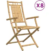 vidaXL Opklapbare stoelen, 8 stuks, 53x66x99 cm, bamboe
