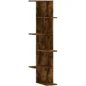 vidaXL Hoekwandschap 36,5x36,5x140 cm bewerkt hout gerookt eikenkleur