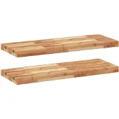 vidaXL Wandschappen 2 st zwevend olieafwerking 100x30x4 cm acaciahout